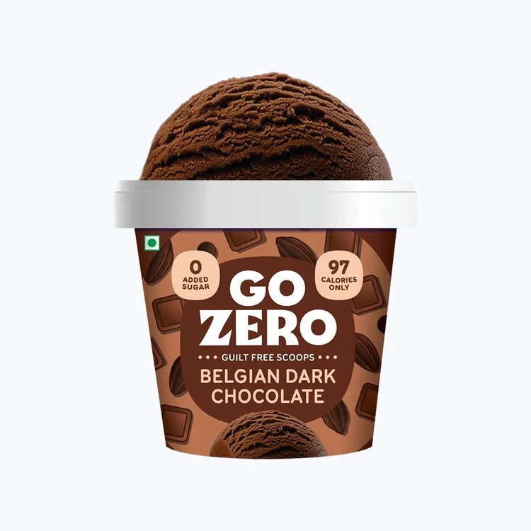 Go Zero Belgian Dark Chocolate Low Calorie Guilt Free Ice Cream Cup