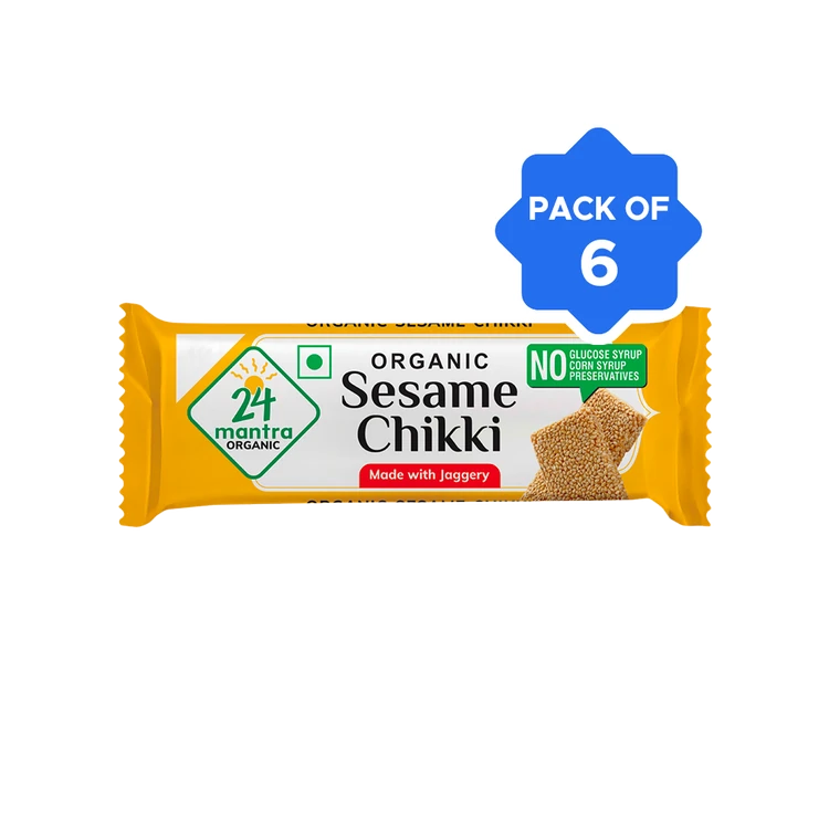 24 Mantra Organic Sesame Chikki Bar - Pack of 6