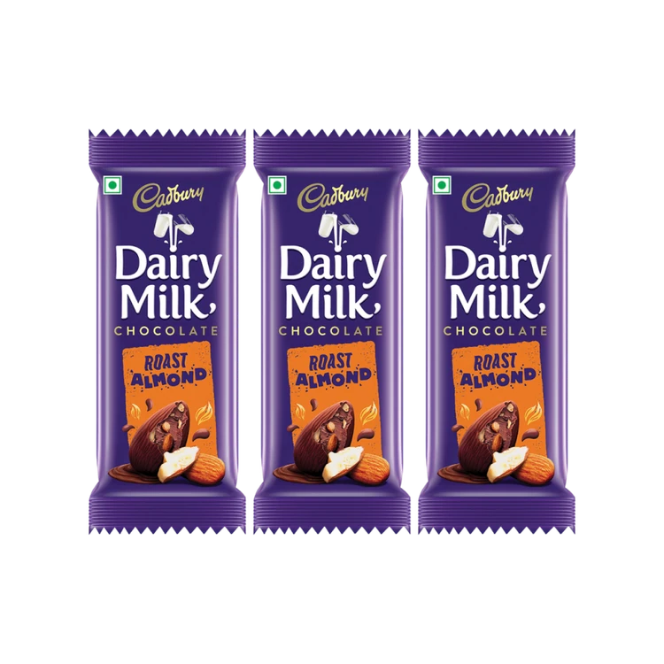Cadbury Dairy Milk Roast Almond Milk Chocolate Bar - Pack of 3