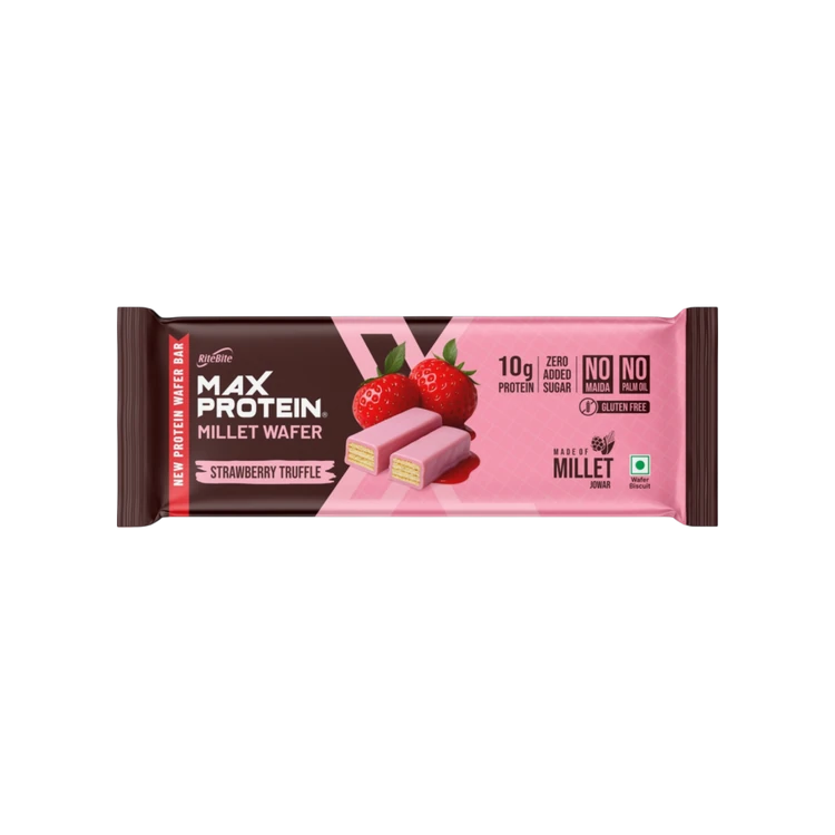 RiteBite Strawberry Truffle Millet Wafer Protein Bar