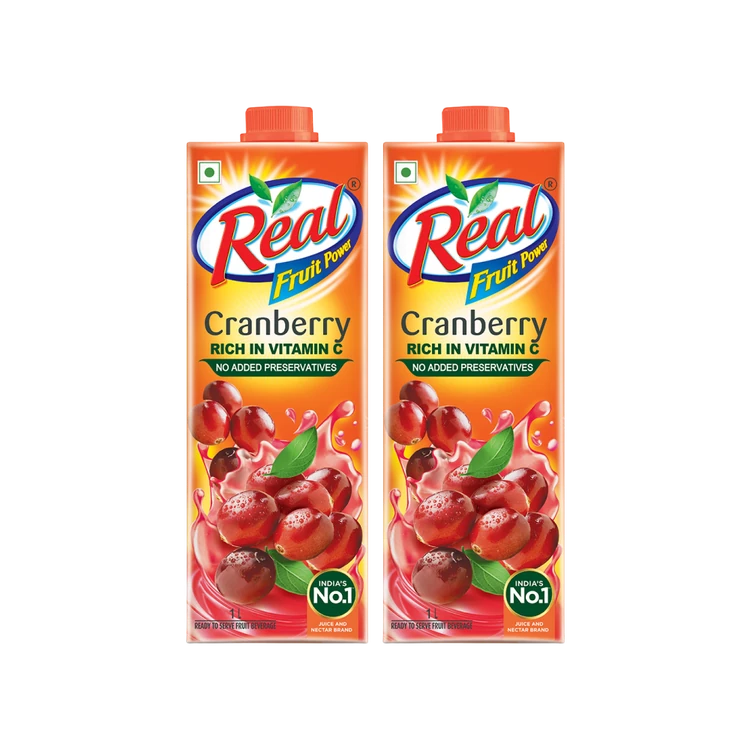 Real Fruit Power Cranberry Juice - Pack of 2