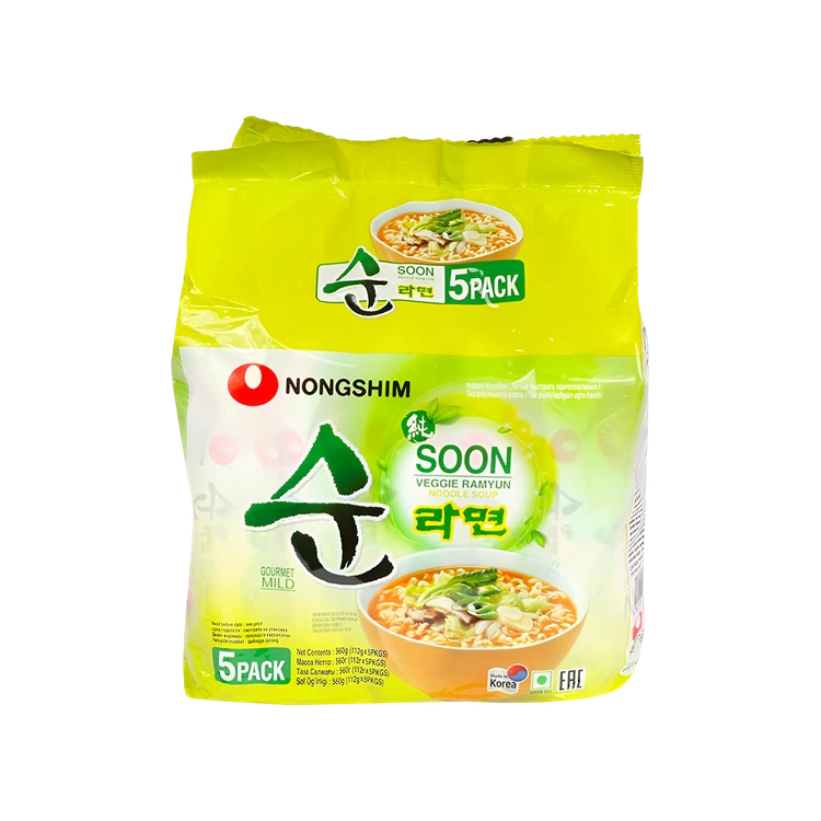 Nongshim Soon Veggie Ramyun 5-in-1 Noodle Soup