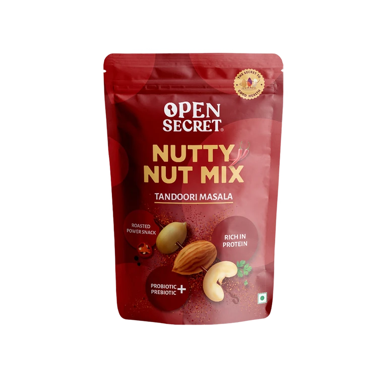 Open Secret Nutty Tandoori Masala Nut Mix (Almonds, Peanuts & Cashews) - Pack of 2