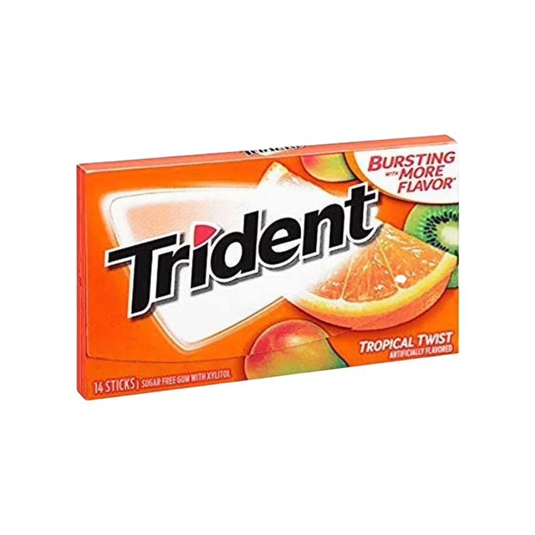 Trident Tropical Twist Chewing Gum (Sugar Free)