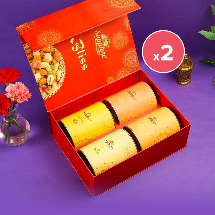 Sapphire Bliss Dry Fruits Gift Box - Pack of 2 (Dry Fruits Udugore Pack)