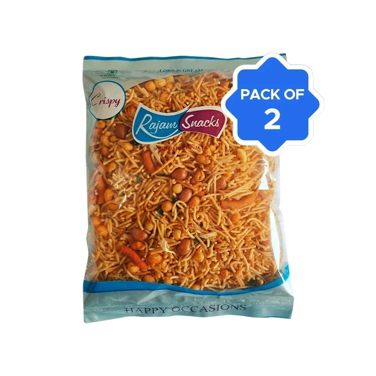 Rajam Snacks Garlic Mixture Namkeen - Pack of 2