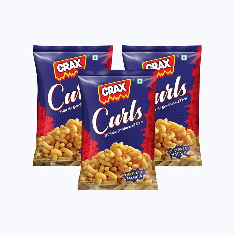 Crax Curls Chatpata Masala Puffs Snacks - Pack of 3