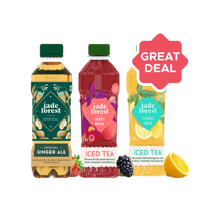 Jade Forest Original Ginger Ale +  Iced Tea - Berry Blush +  Iced Tea - Citrus Crush Combo
