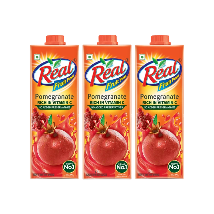 Real Fruit Power Pomegranate Juice (1 l) - Pack of 3