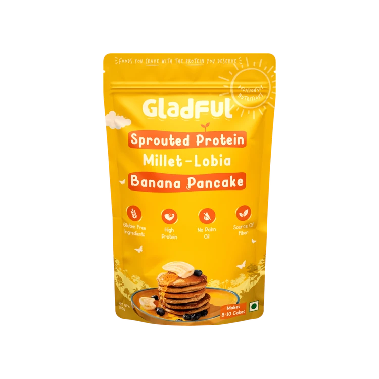 Gladful Banana Pancake Mix with Jowar and Oats