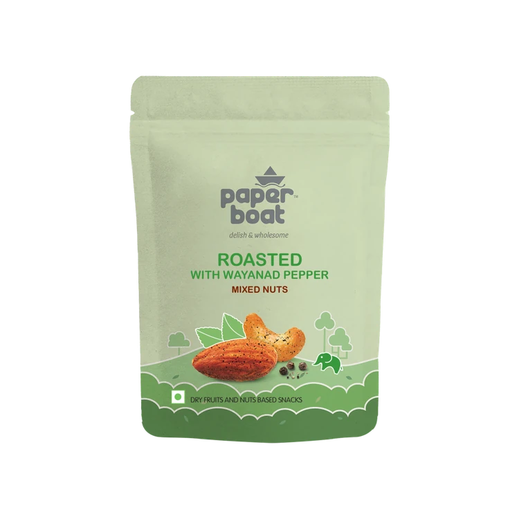 paper boat Mix Nuts Roasted with Wayanad Pepper