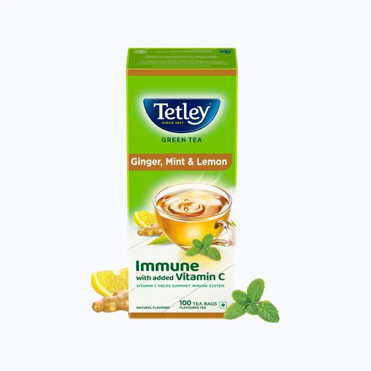 Tetley Ginger, Mint & Lemon Green Tea Bags (Immune with Added Vitamin C)