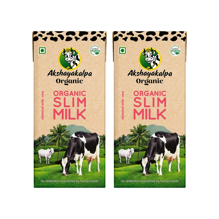 Akshayakalpa Organic Slim Milk - Pack of 2