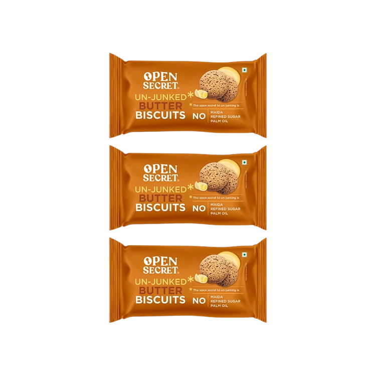 Open Secret Zero Maida Healthy Millet Biscuit - Butter - Pack of 3