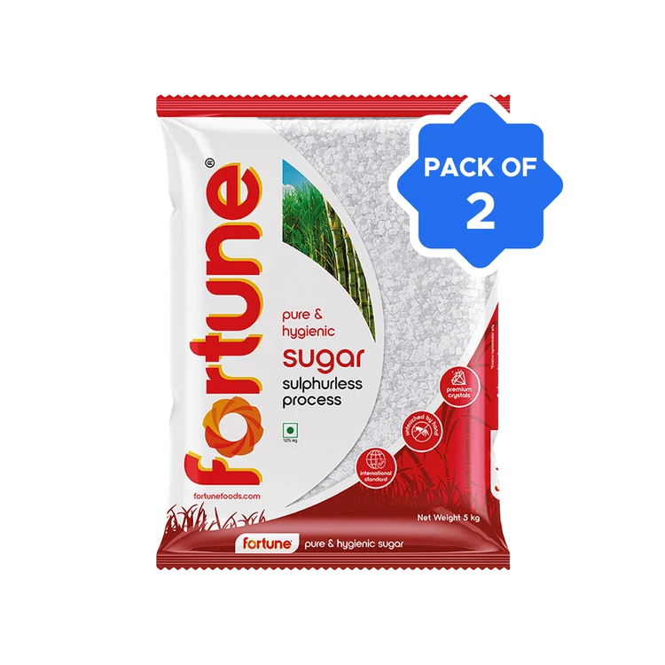 Fortune Sulphurless Sugar (5 kg) - Pack of 2 (Sulphur Rahitha Sakkare)