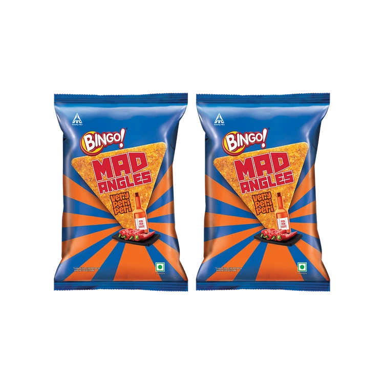 Bingo Mad Angles Very Peri Peri Crisps - Pack of 2