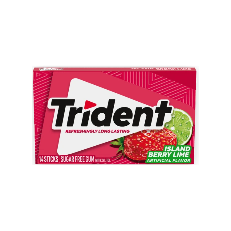 Trident Island Berry Lime Chewing Gum (Sugar Free)