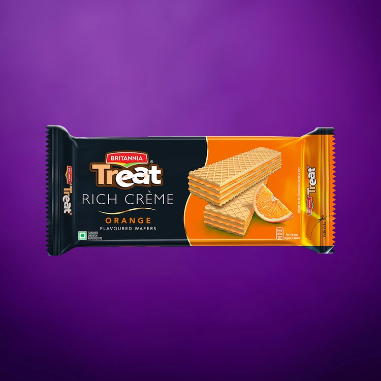 Britannia Treat Rich Creme Orange Flavoured Wafers