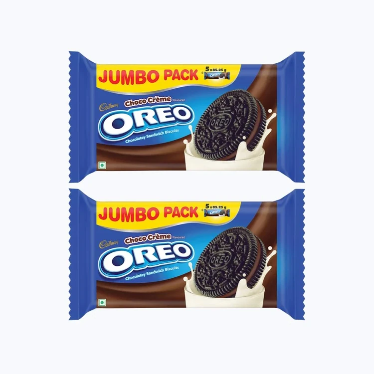 Cadbury Oreo Chocolate Flavour Sandwich Cream Biscuits - Pack of 2