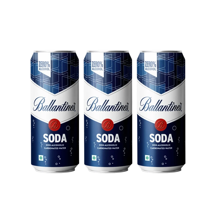 Ballantines Non-Alcoholic Carbonated, Soda Water - Pack of 3
