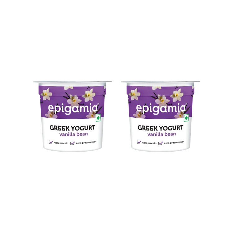 epigamia Vanilla Bean Flavoured Greek Yogurt - Pack of 2
