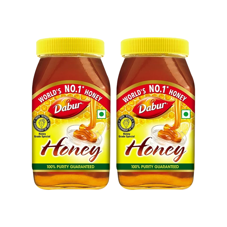 Dabur Honey - 100% Pure, World's No.1 Honey Brand (No Sugar Adulteration) - Pack of 2