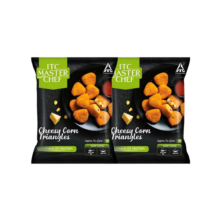 ITC Master Chef Triangle Corn & Cheese Nuggets with Cheddar Cheese - Pack of 2