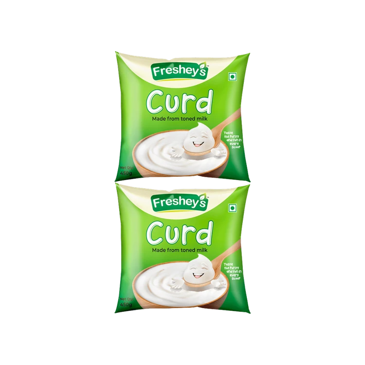 Freshey's Pouch Curd (Made from Toned Milk) - Pack of 2