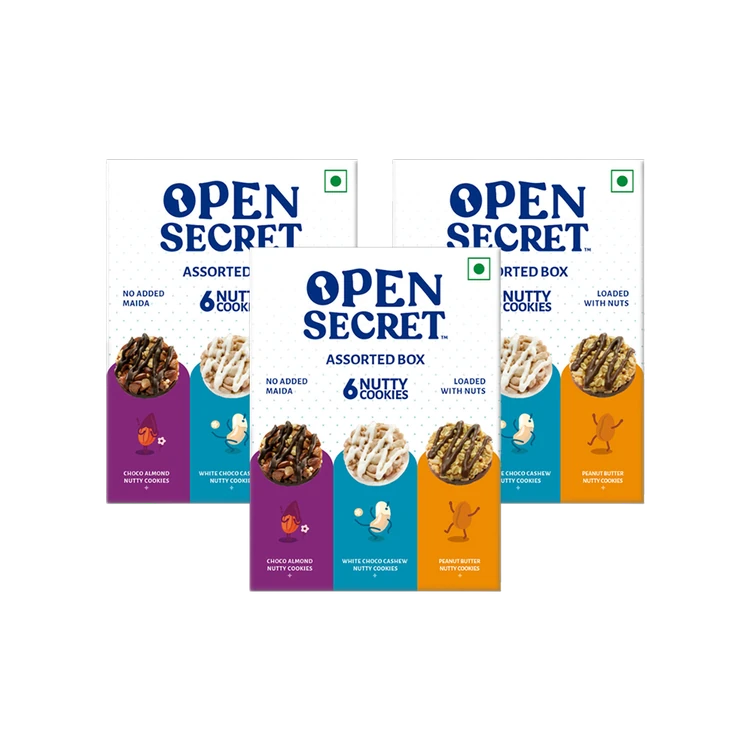 Open Secret Zero Maida Assorted Protein Cookies Gift Pack - Pack of 3