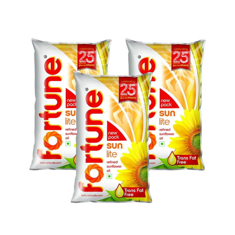 Fortune Sunlite Refined Sunflower Oil (800 g) - Pack of 3
