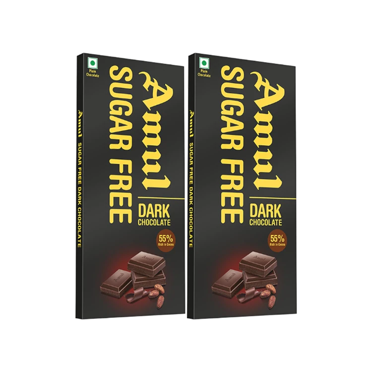 Amul Sugar Free Dark Chocolate Bar - Pack of 2