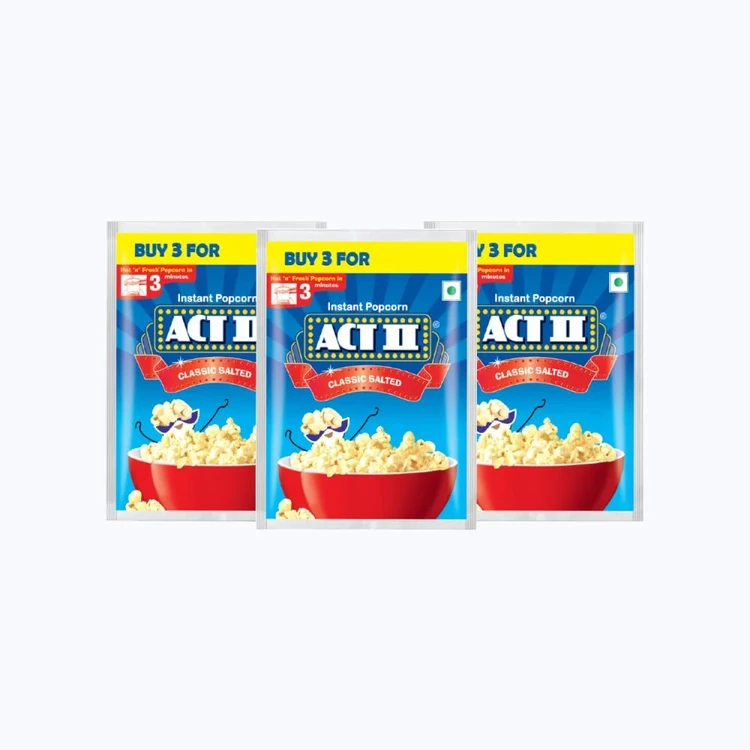 Act II Classic Salted Popcorn - Instant - Pack of 3