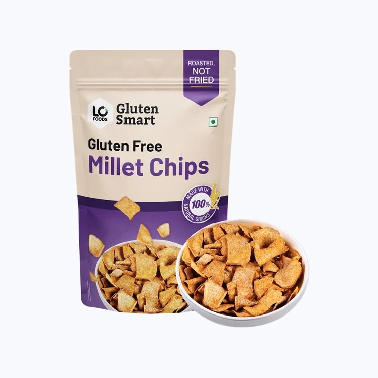Lo! Foods Gluten Free Ragi Chips Roasted Healthy Snacks