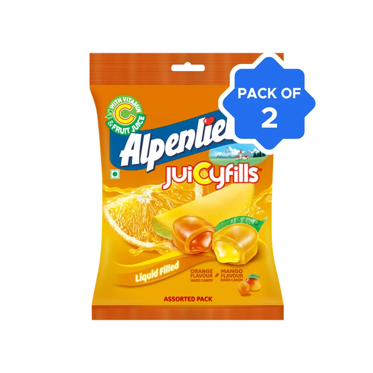 Alpenliebe Juicyfills Assorted Candy (40 Pieces) - Pack of 2