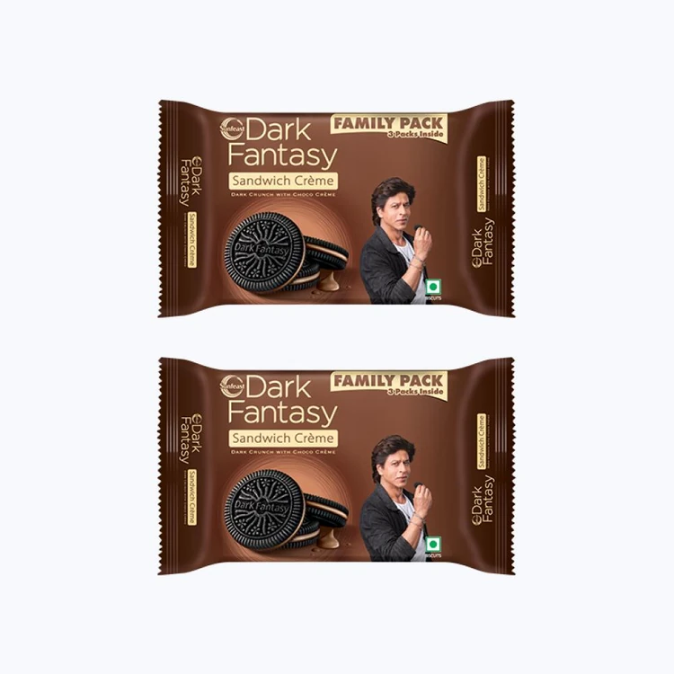 Sunfeast Dark Fantasy Chocolate Sandwich Cream Biscuits - Pack of 2