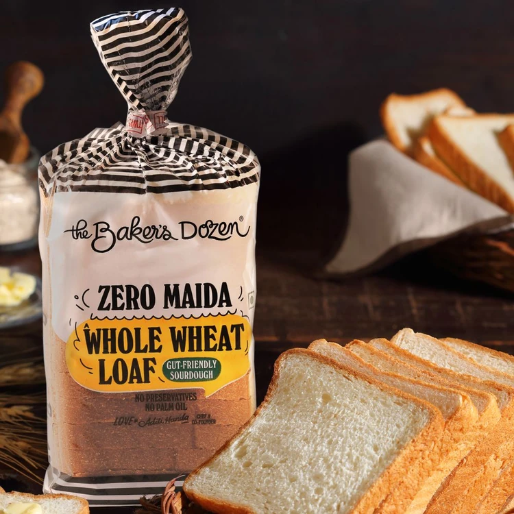 The Baker's Dozen Zero Maida Whole Wheat Sourdough Brown Bread