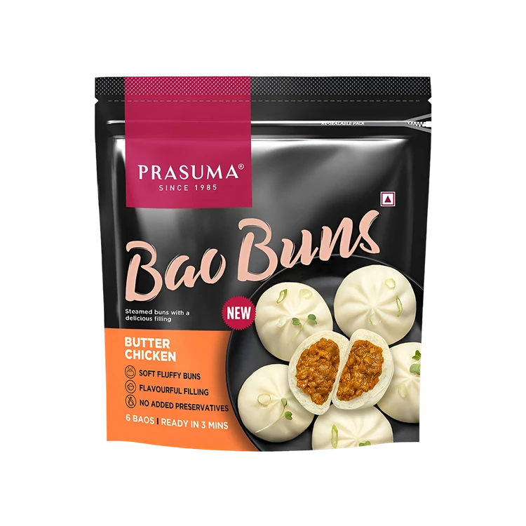 Prasuma Bao Bun Butter Chicken (6 Baos) - Frozen
