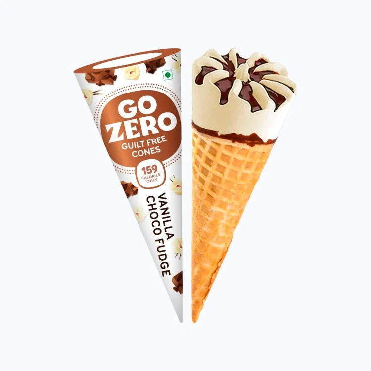 Go Zero Vanilla Choco Fudge Low Calorie Guilt Free Ice Cream Cone