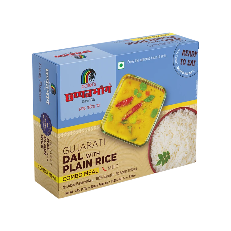 PATELS CHHAPPANBHOG Gujarati Dal with Plain Rice Ready to Eat Meal