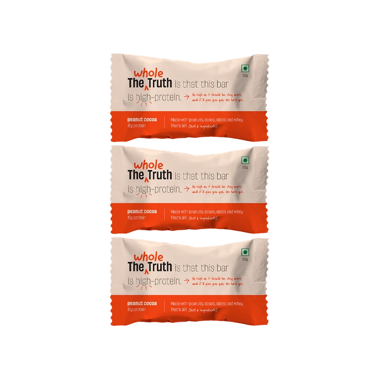 The Whole Truth Peanut Cocoa Protein Bar - Pack of 3
