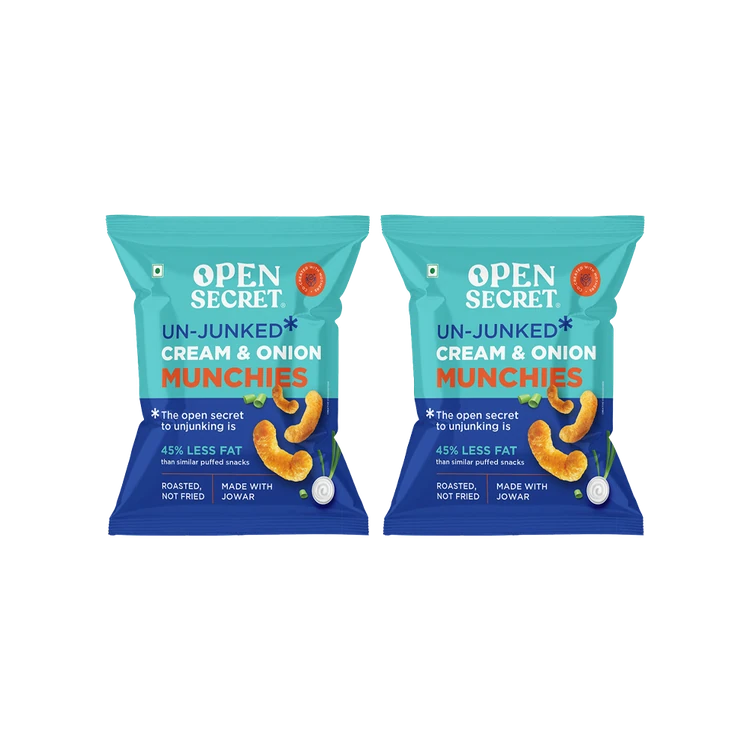 Open Secret Cream & Onion Munchies Snack - Pack of 2
