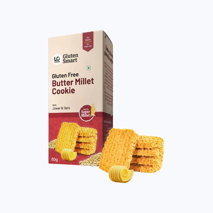 Lo! Foods Gluten Free Butter Millet Cookies (No Maida)