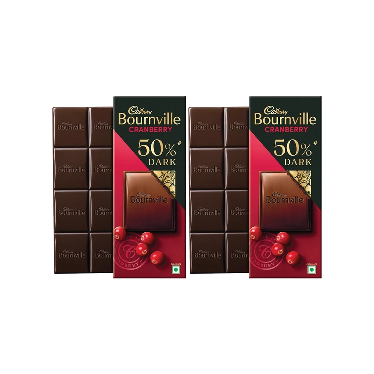 Cadbury Bournville Cranberry Dark Chocolate Bar - Pack of 2