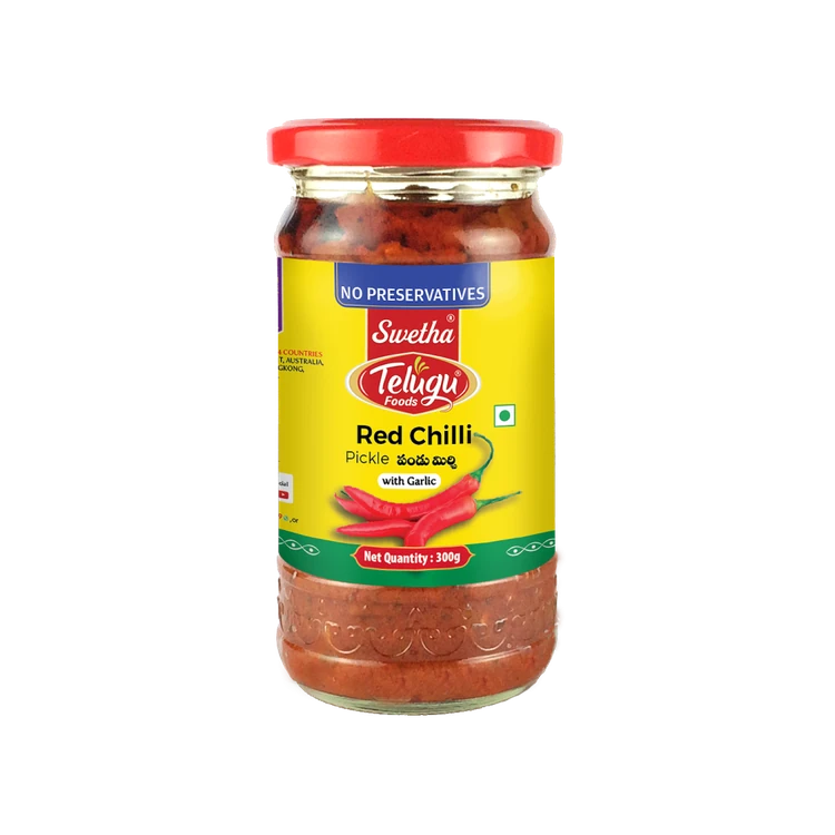 Swetha Telugu Foods Red Chilli Pickle with Garlic