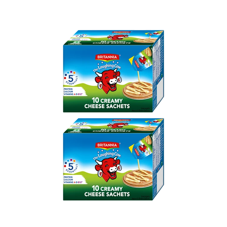 Britannia Laughing Cow Creamy Cheese Spread Sachets - Pack of 2