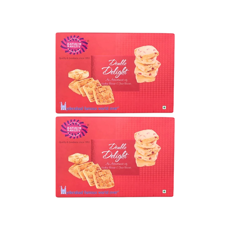 Karachi Bakery Double Delight Cashew & Fruit Bakery Cookies - Pack of 2