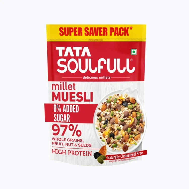 Tata Soulfull Millet Muesli With 0% Added Sugar, 97% Wholegrains Cereal