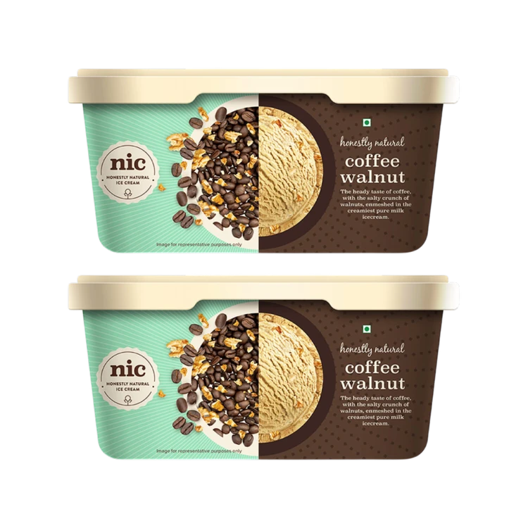 NIC Coffee Walnut Ice Cream Tub - Pack of 2
