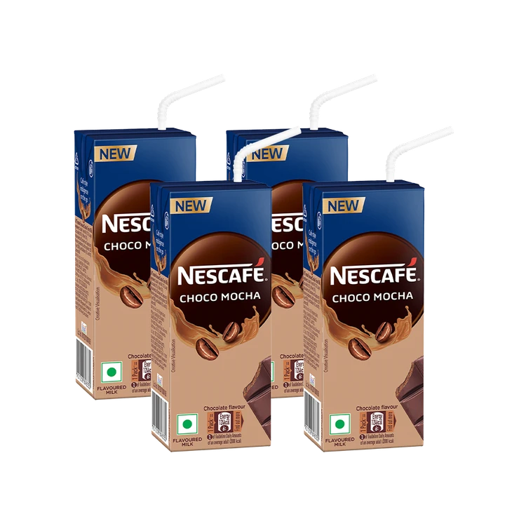Nescafe Ready to Drink Choco Mocha Cold Coffee Flavoured Milk - Pack of 4