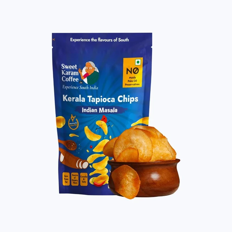 Sweet Karam Coffee Kerala Tapioca Chips - Indian Masala